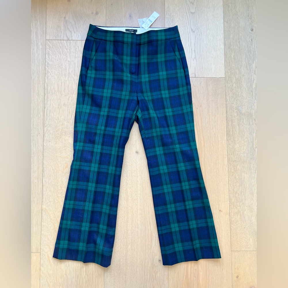 NWT! J. Crew Plaid Hayden Cropped Wool Blend Pants